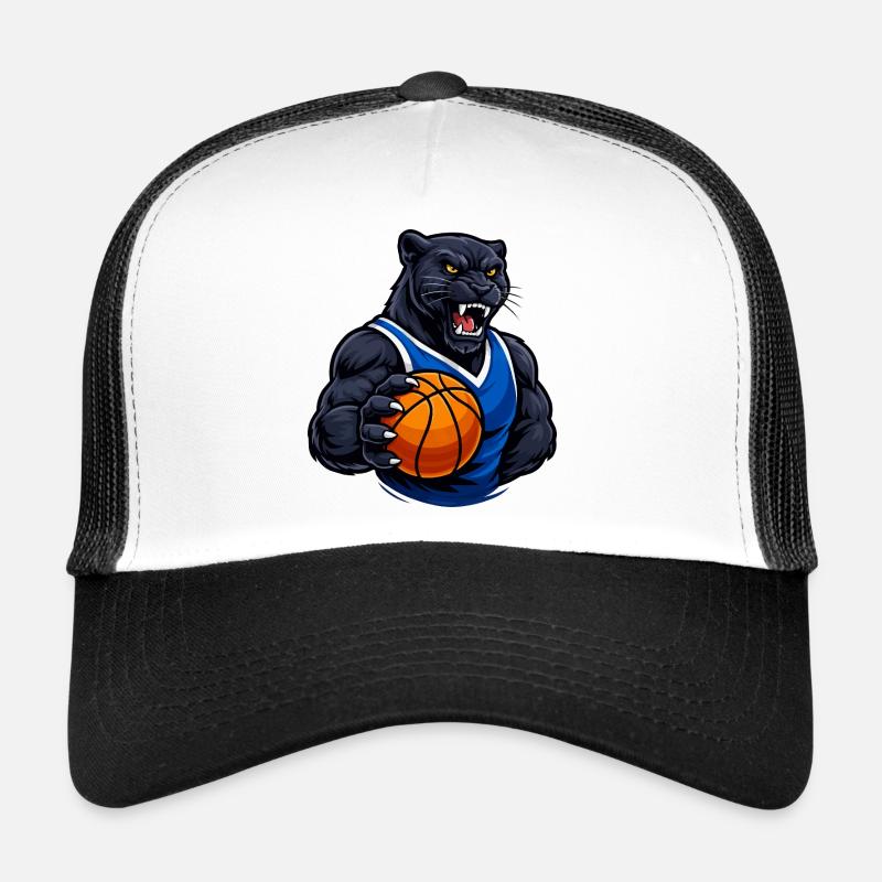 Panthère avec un motif de basket Casquette trucker 