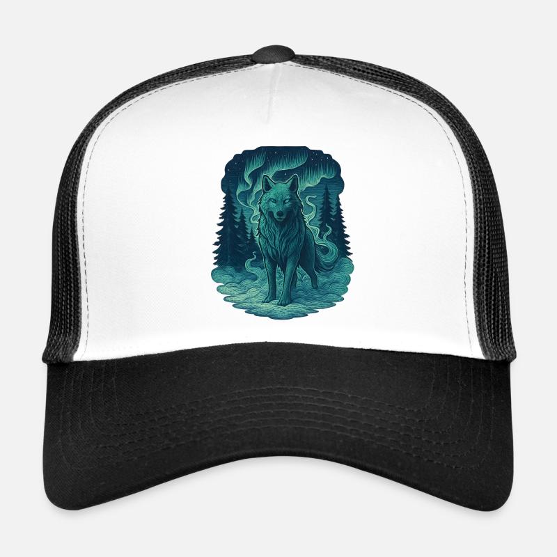 Nordlicht-Wolf im Wald Trucker Cap