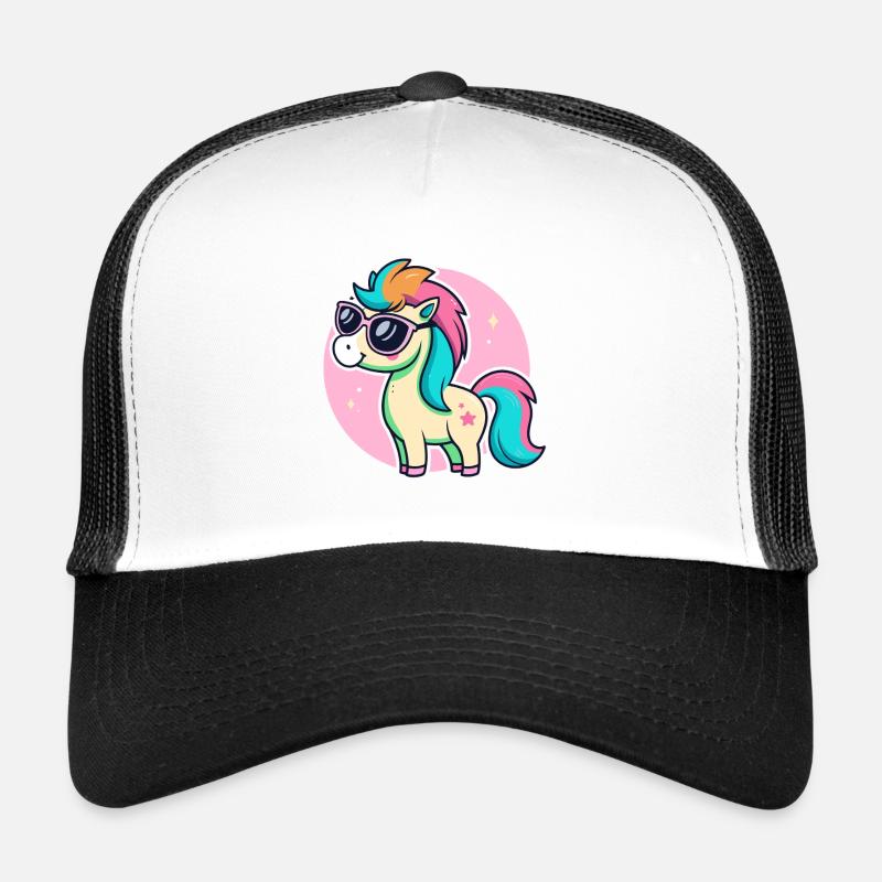 Rainbow Pony Glam Glasses Trucker Cap