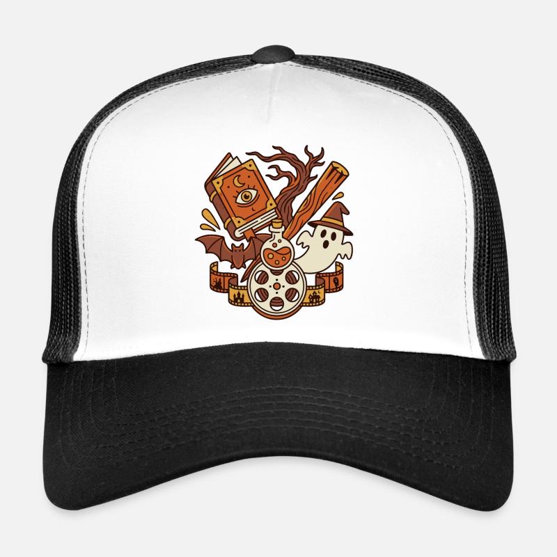 Magic Horror Book Movie Motif Trucker Cap