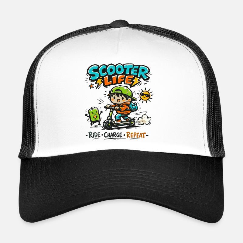 Scooter Life: Ride Charge Repeat Trucker Cap