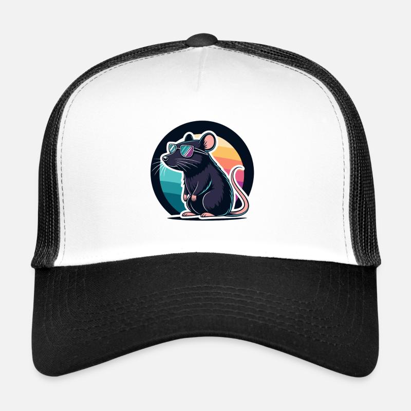 Retro Rainbow Bedtime Chic Mouse Trucker Cap