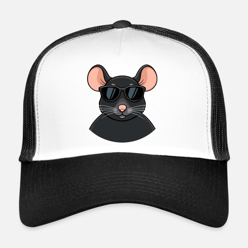 Mouse chic schwarze Brille Trucker Cap