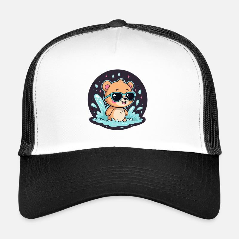 Ourson surfeur chic lunettes bleues Casquette trucker 