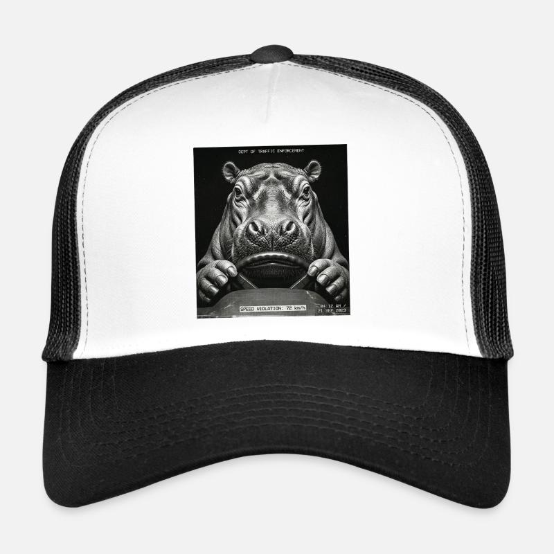 Nilpferd Radar Kontrolle Blitzer Trucker Cap