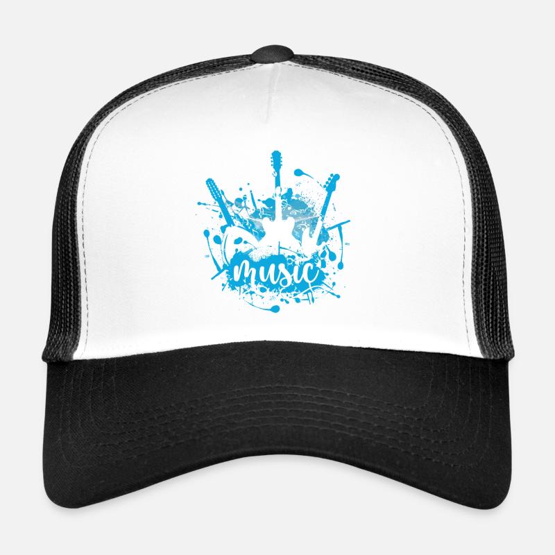 Éclaboussure de musique bleue électrique Casquette trucker 