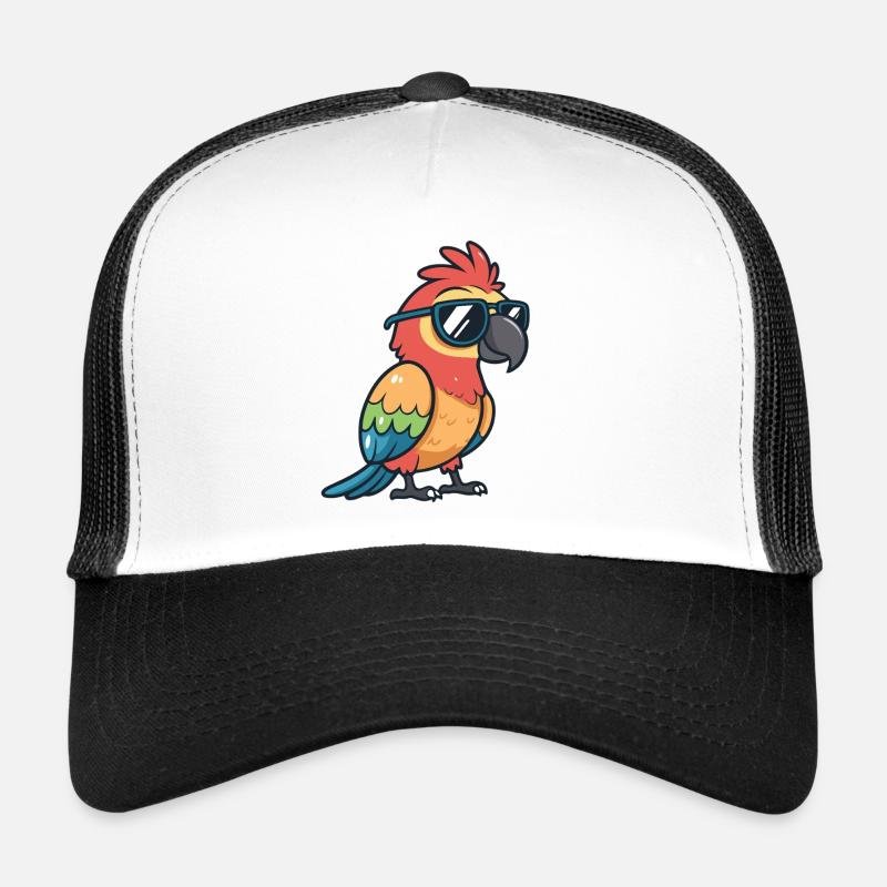 Perroquet chic mignon à lunettes de soleil Casquette trucker 