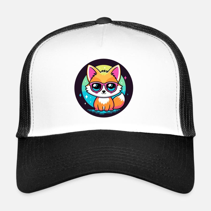 Fox Kawaii Pop Pink Brille Trucker Cap