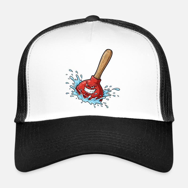 Red plunger with water splash Trucker Cap