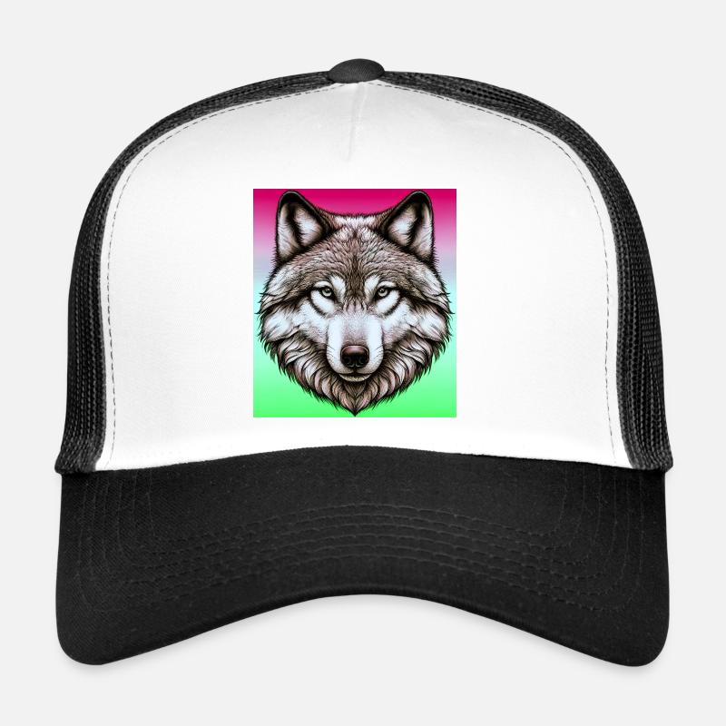 Wolf - Trucker Cap - white/black