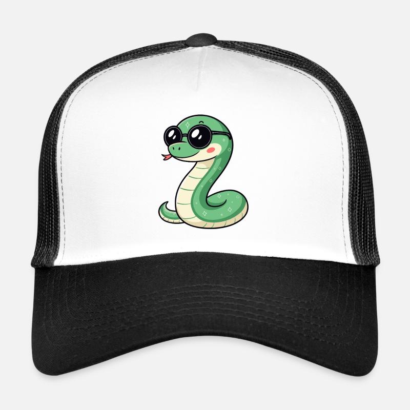 Serpent Glam Mignon à Lunettes Noires Casquette trucker 