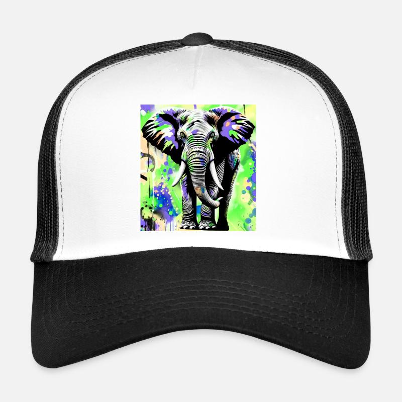 Elefant - Trucker Cap - Weiß/Schwarz