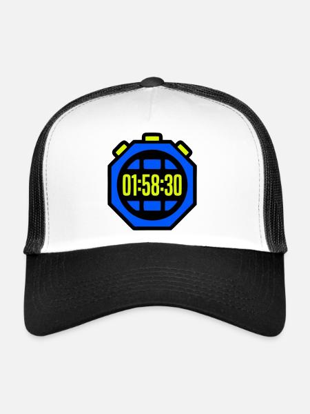 Stopwatch Best Time Half Marathon - Trucker Cap - white/black - Front