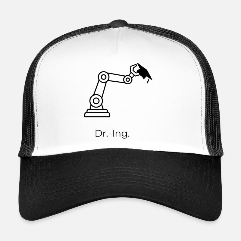 Dr.-Ing. – Robotik - Trucker Cap - Weiß/Schwarz