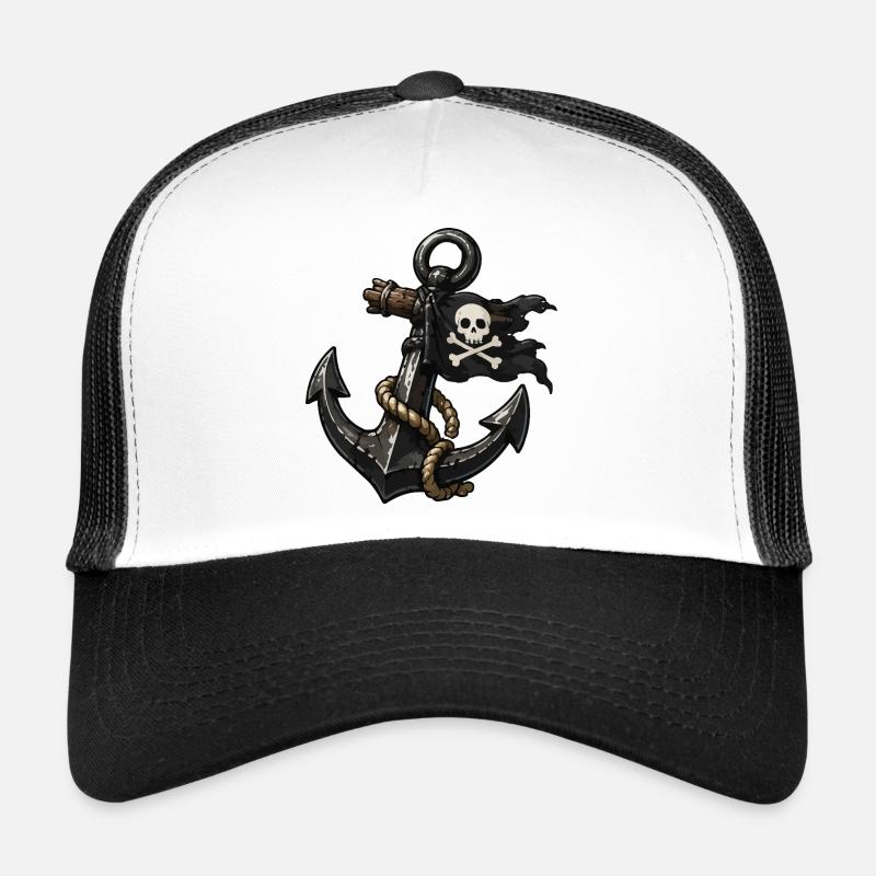Ancre de pirate avec crâne Casquette trucker 