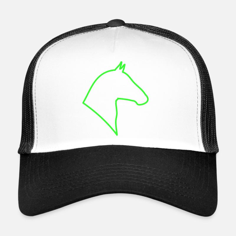 Contour du cheval en vert Casquette trucker 