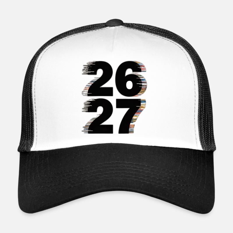 Jahreswechsel 2026–27_01 - Trucker Cap - Weiß/Schwarz