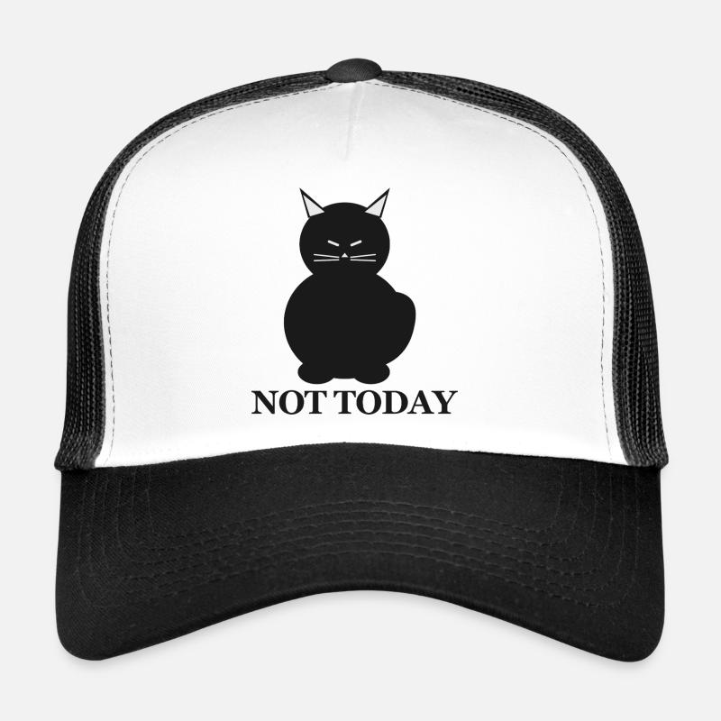 Not Today Cat Silhouette - Trucker Cap - white/black
