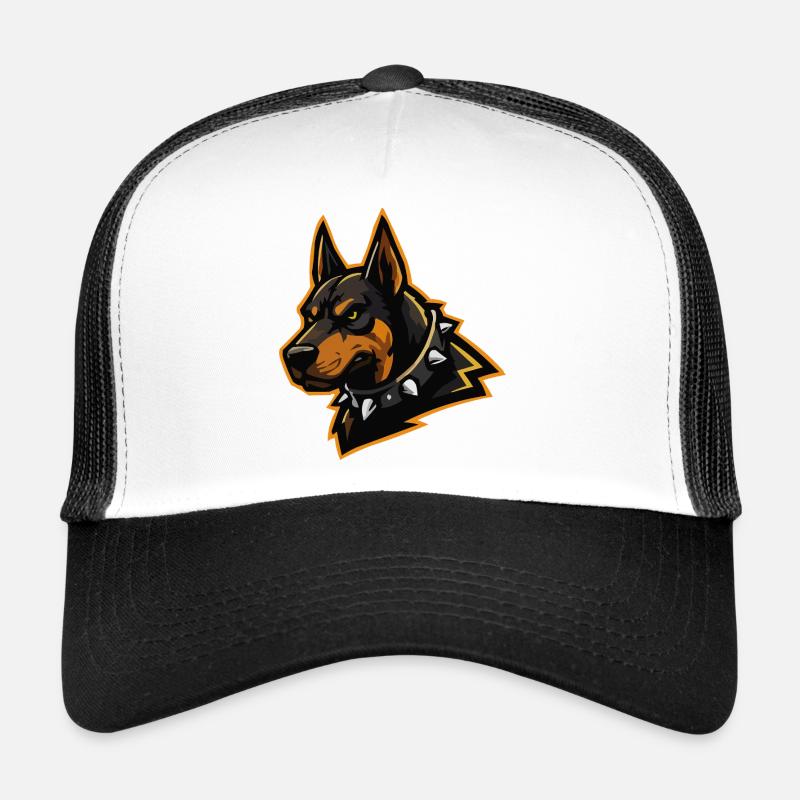 Doberman avec collier à pointes Casquette trucker 