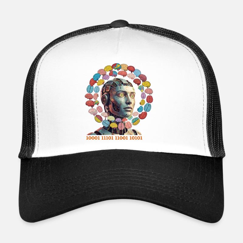 AI brain magic in colorful orbit - Trucker Cap - white/black