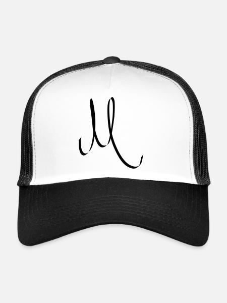 Letter M - Trucker Cap - white/black