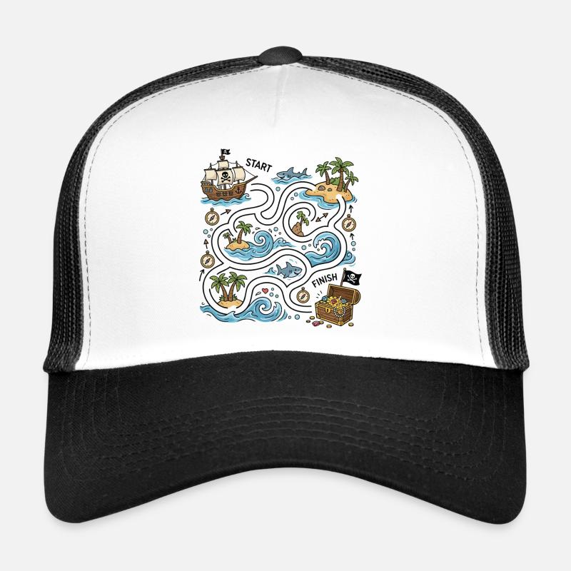 Treasure Route Pirate Island Map Trucker Cap