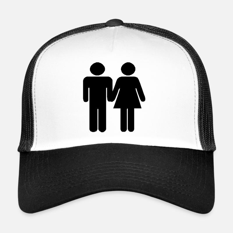 Paar - Trucker Cap - Weiß/Schwarz