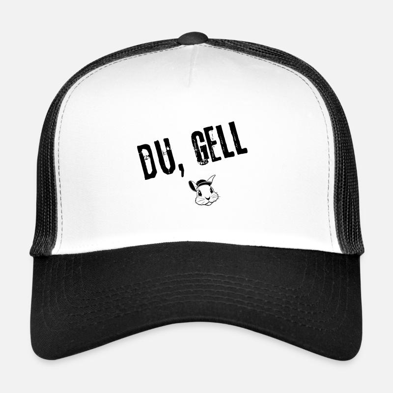 Du, gell! | Redewendung - Trucker Cap - Weiß/Schwarz