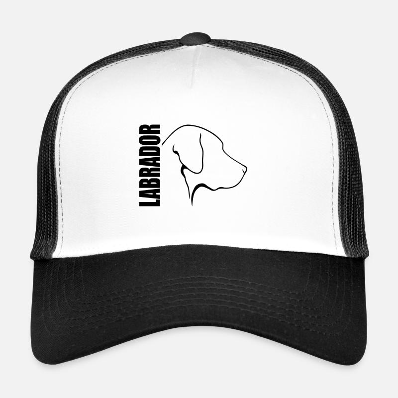 LABRADOR Profil Hund Hunde Wilsigns Labbi - Trucker Cap - Weiß/Schwarz