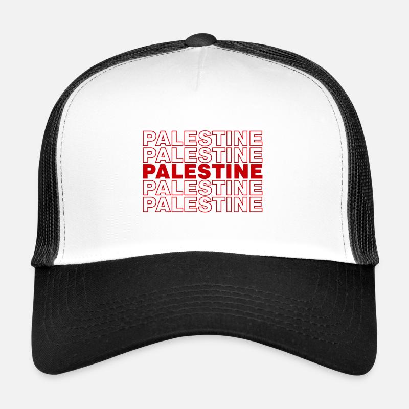 Palästina - Trucker Cap - Weiß/Schwarz
