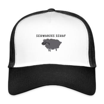 Black Sheep, Sheep, illustration - Trucker Cap - white/black - Front