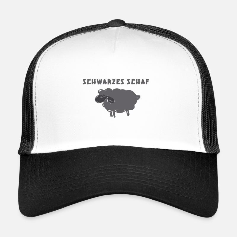 Schwarzes Schaf,,Schaf,illustration - Trucker Cap - Weiß/Schwarz