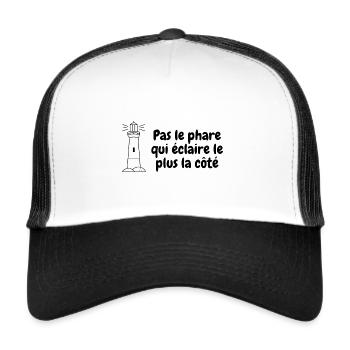 Pas le phare qui éclaire le plus la côte - Casquette trucker  - blanc/noir - Devant