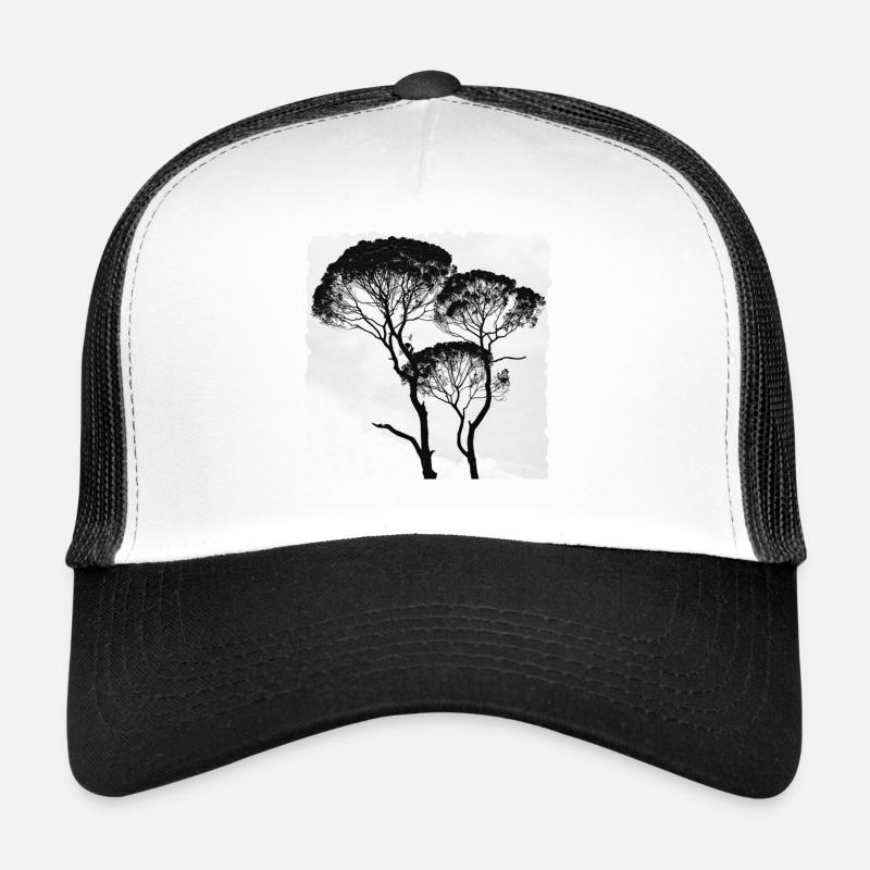 Branches d'arbres Afrique Afrique - Casquette trucker  - blanc/noir