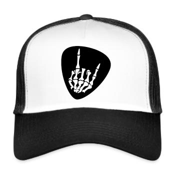 Guitare Plectrum Pick Main Skeleton French Friesfork - Casquette trucker  - blanc/noir - Devant