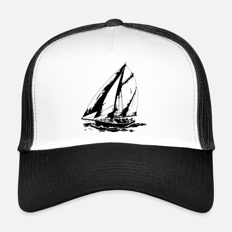 Segelboot - Trucker Cap - Weiß/Schwarz