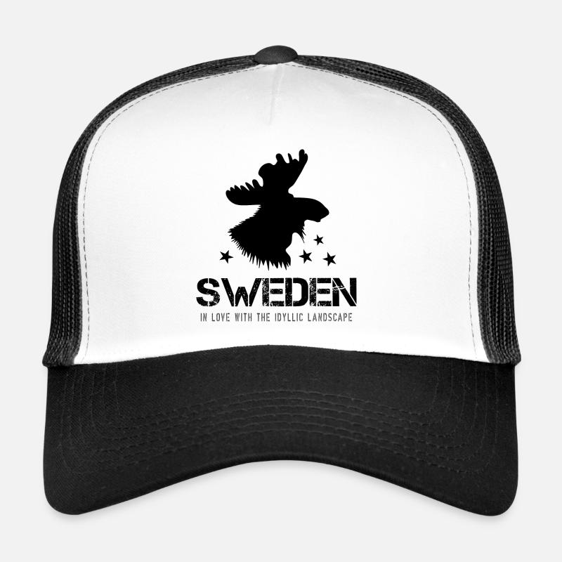 Schweden - Trucker Cap - Weiß/Schwarz