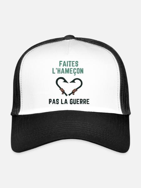 FAITES L HAMECON PAS LA GUERRE - Casquette trucker  - blanc/noir - Devant