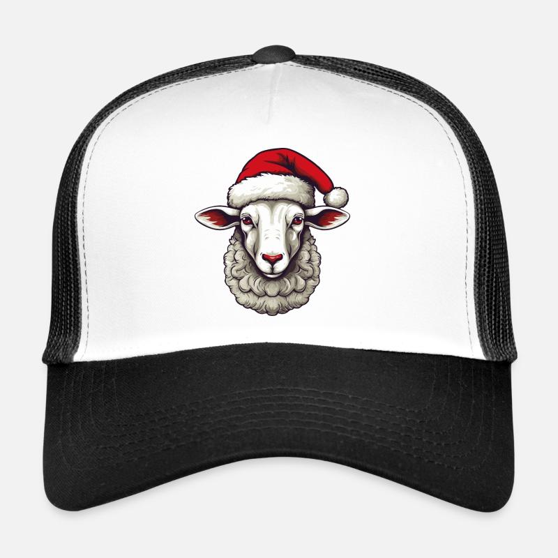 Sheep Head Lamb Christmas Portrait Trucker Cap
