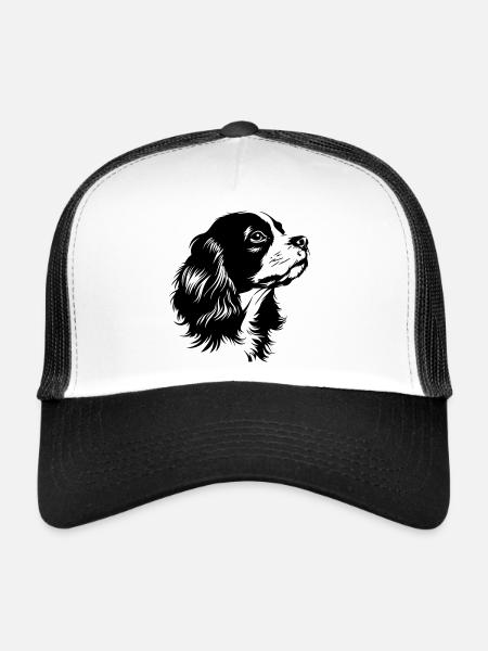 Cavalier King Charles Spaniel - Trucker Cap - white/black - Front