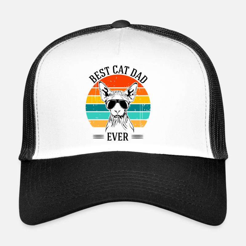 Best Cat Dad Ever Sphynx Cat Cats Wilsigns Trucker Cap