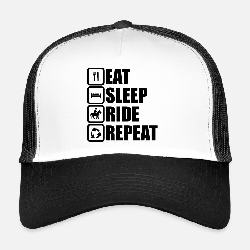 Manger, dormir, monter à cheval,équitation,cheval Casquette trucker 