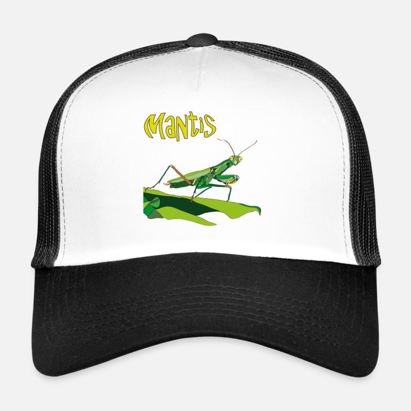Gottesanbeterin, Mantis - Trucker Cap - Weiß/Schwarz