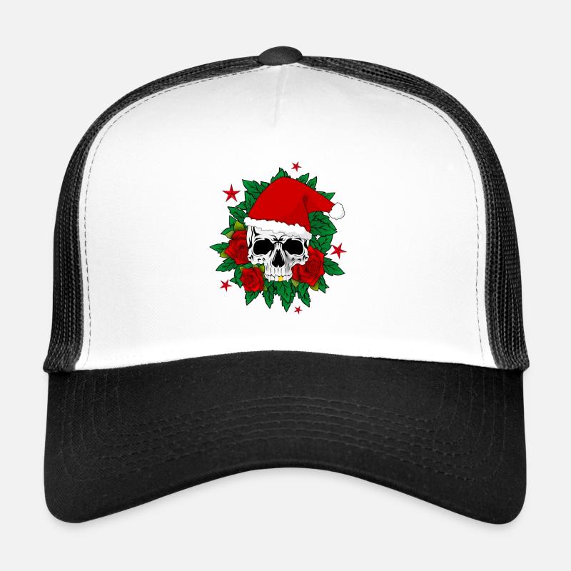 X mas Skull - Trucker Cap - Weiß/Schwarz