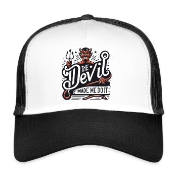 The Devil Made Me Do It - 50's Tattoo Psychobilly - Trucker Cap - white/black - Front