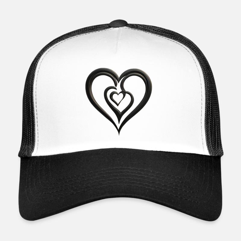 Elegantes Herz: Liebe in Zeichnung Trucker Cap