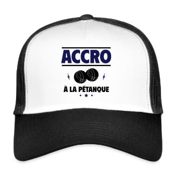 accro à la pétanque - Casquette trucker  - blanc/noir - Devant
