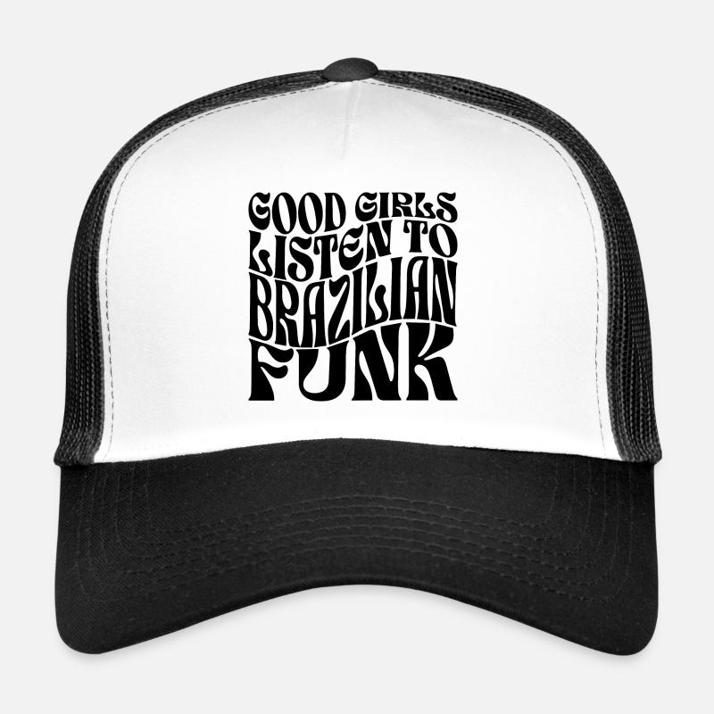 Filles Écoutent De La Funk Brésilienne - Casquette trucker  - blanc/noir