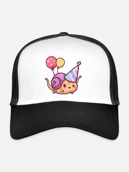 Snail Birthday Baby - Trucker Cap - white/black - Front