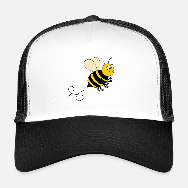 Biene - Trucker Cap - Weiß/Schwarz